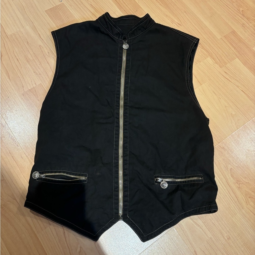 Vintage Versace Jeans Couture Black Zippered Vest SEE DESCRIPTION - Picture 6 of 7